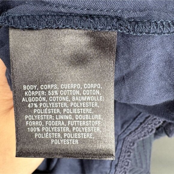 Holding Horses Anthropologie Womens Agusta Crochet Swing Tunic Dress L Navy Blue - Picture 7 of 13